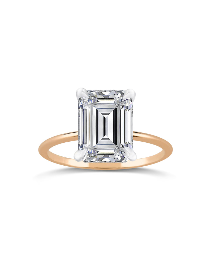 Solitaire Ring | Emerald Cut 4ct LAB Diamond