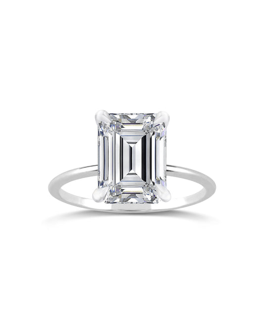 Solitaire Ring | Emerald Cut 4ct LAB Diamond