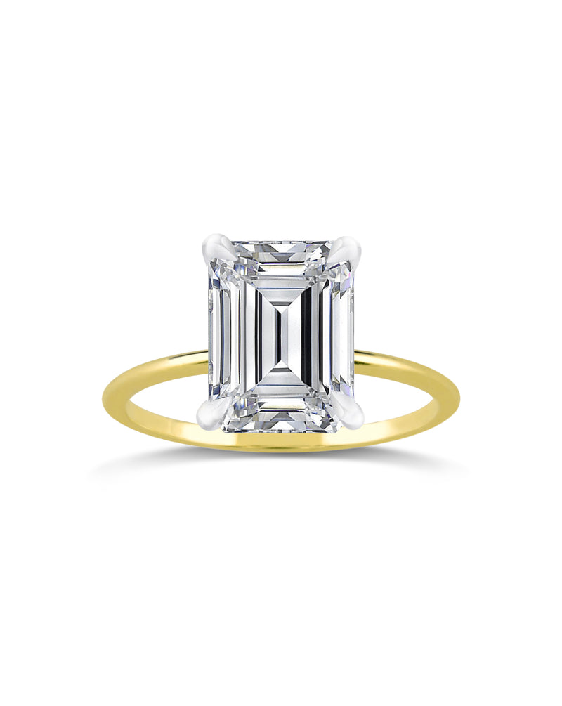 Solitaire Ring | Emerald Cut 4ct LAB Diamond