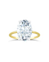 Solitaire Ring Yellow Gold | Oval Cut 3.25ct LAB Diamond