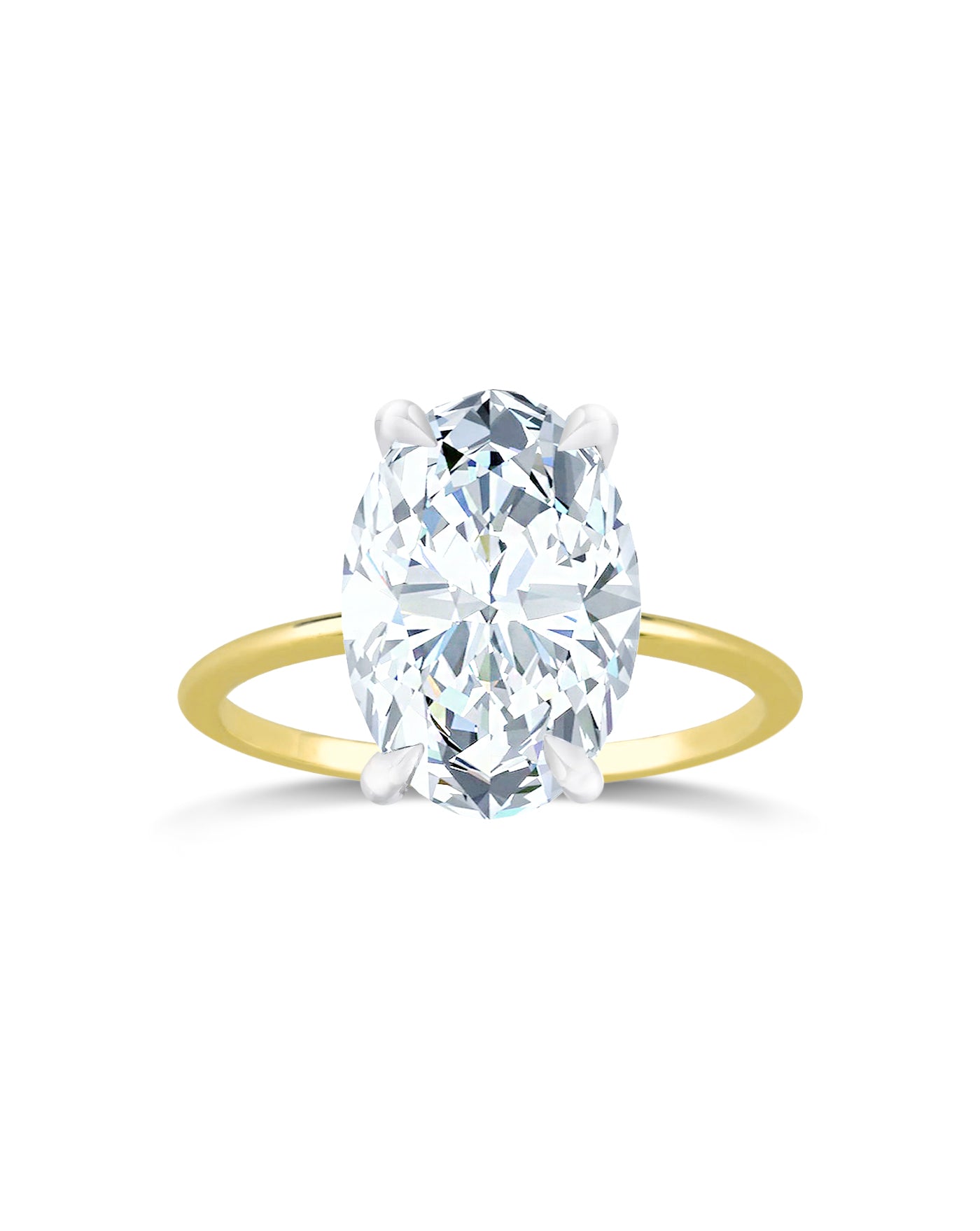 Solitaire Ring | Oval Cut 4ct LAB Diamond