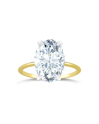 Solitaire Ring Yellow Gold | Oval Cut 3.25ct LAB Diamond