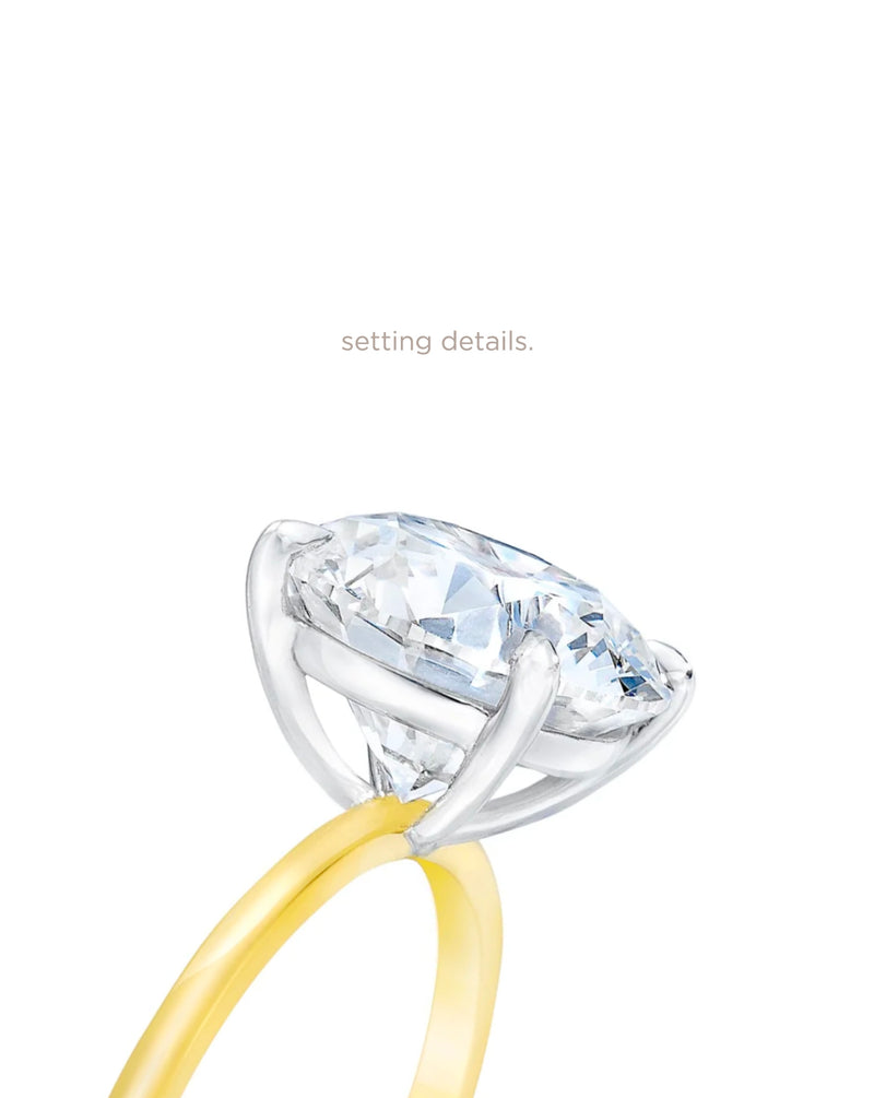 Oval Diamond Solitaire with Thin Gold Band