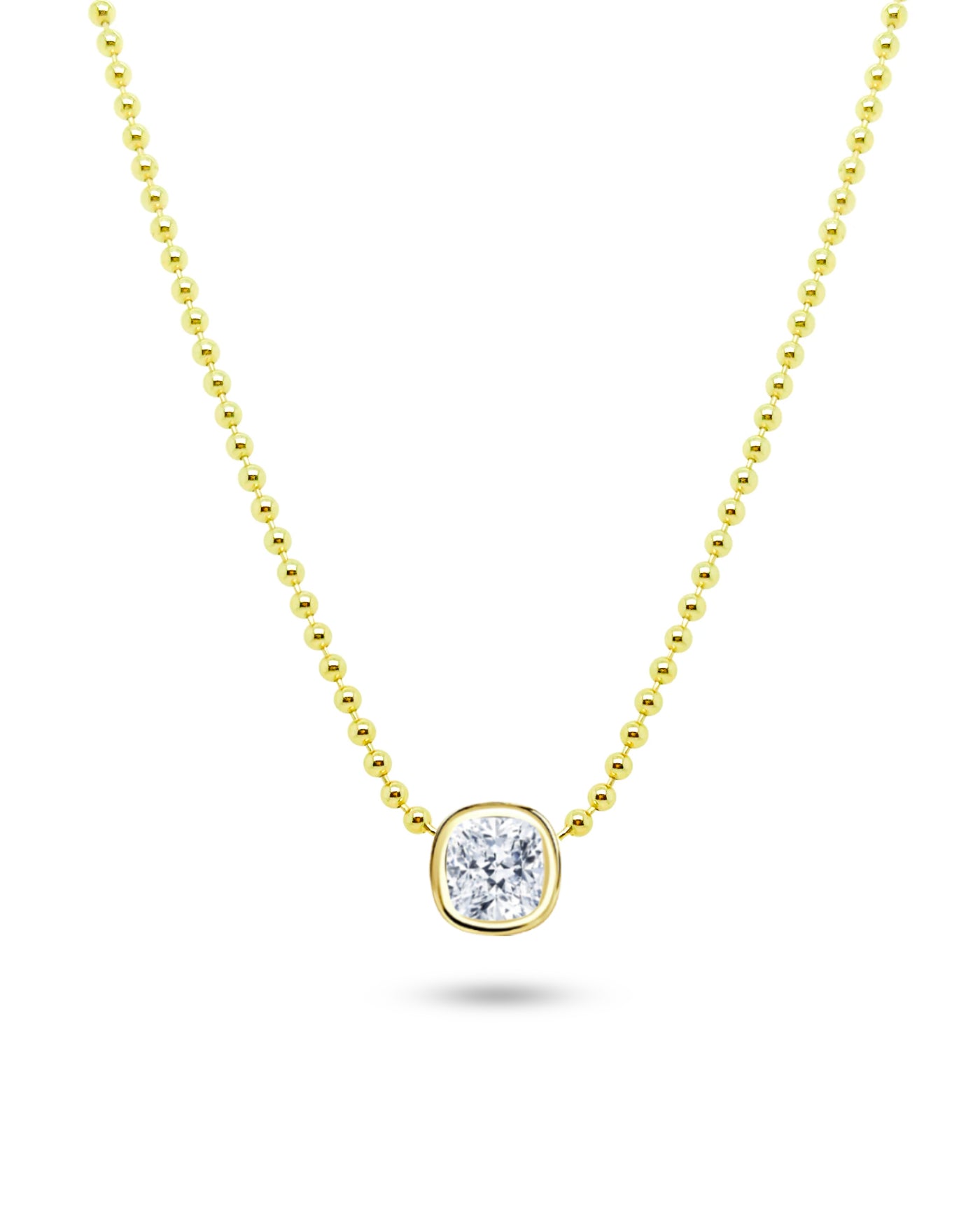 Spot Chain Necklace | Cushion Cut 0.8ct LAB Diamond