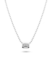 White Gold Ball Chain | Emerald Cut 1 ct