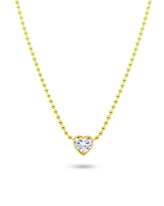 Spot Chain Necklace | Heart Shape Cut 0.8ct LAB Diamond