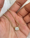 White Gold Ball Chain | Emerald Cut 1 ct