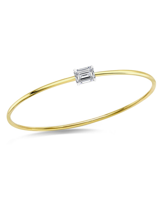 Bangle Bracelet | Emerald Cut 1ct LAB Diamond
