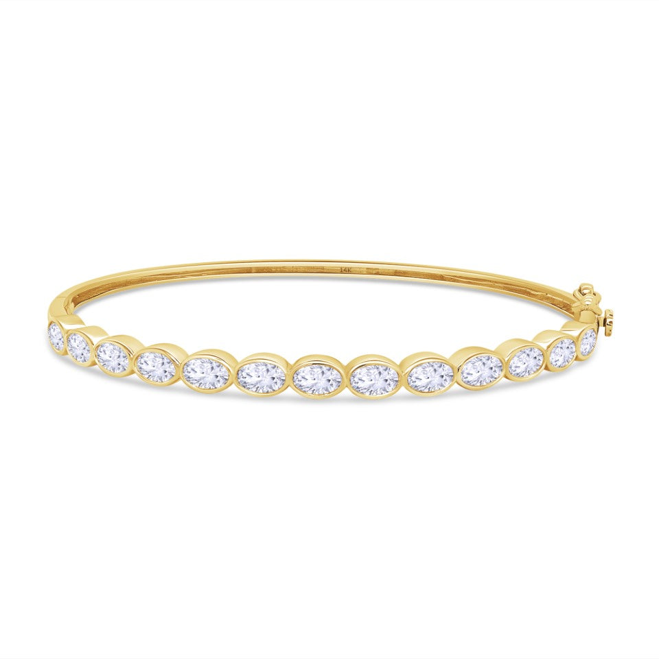 Lab Grown 14k Oval Diamonds Bangle