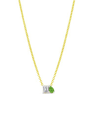 Toi et Moi Diamond and Peridot Necklace | 0.5 carat