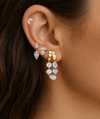 Lab Grown 14k Multi Shape Diamond Hoop Studs