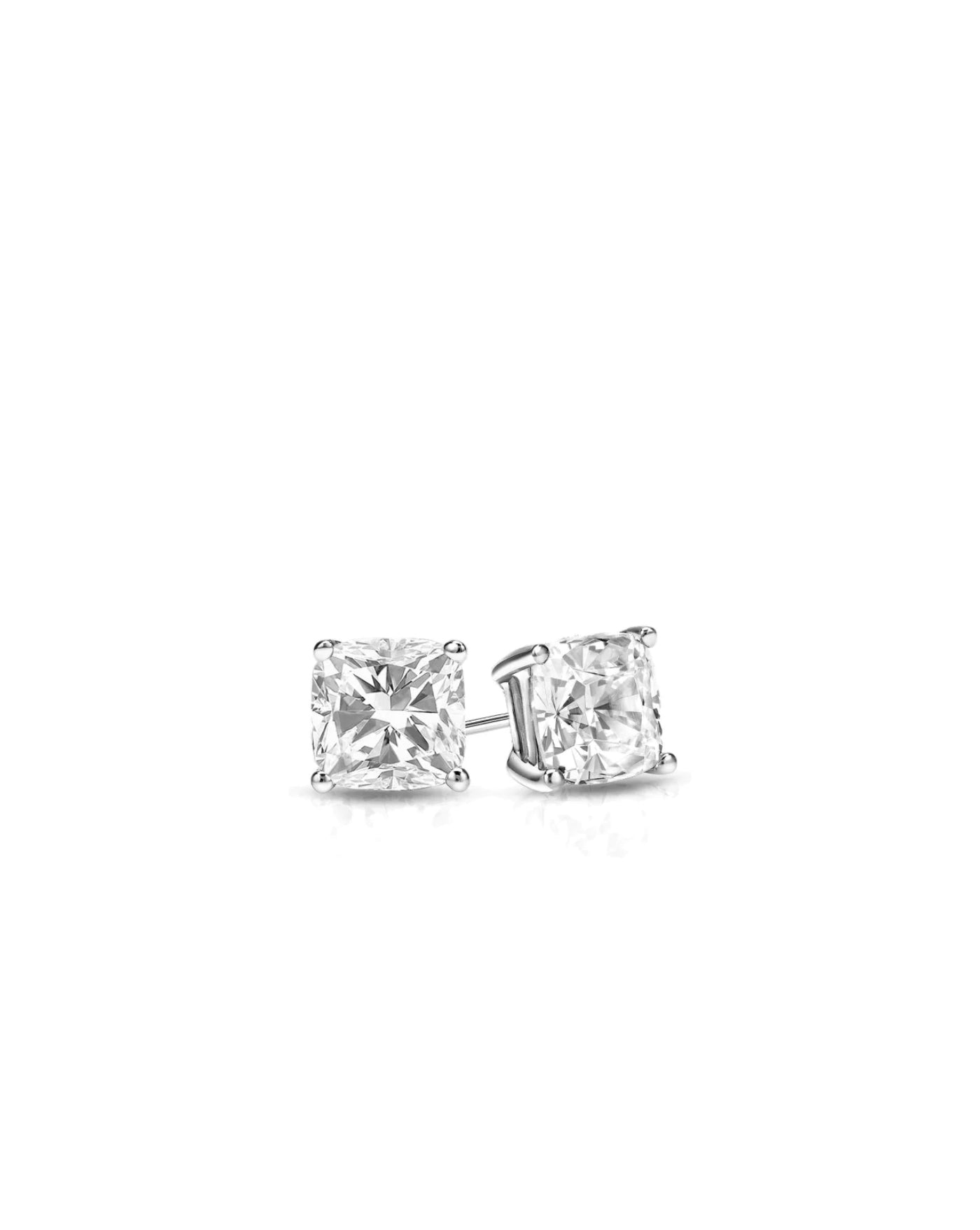 Studs Earrings | Cushion Cut 4ct LAB Diamond
