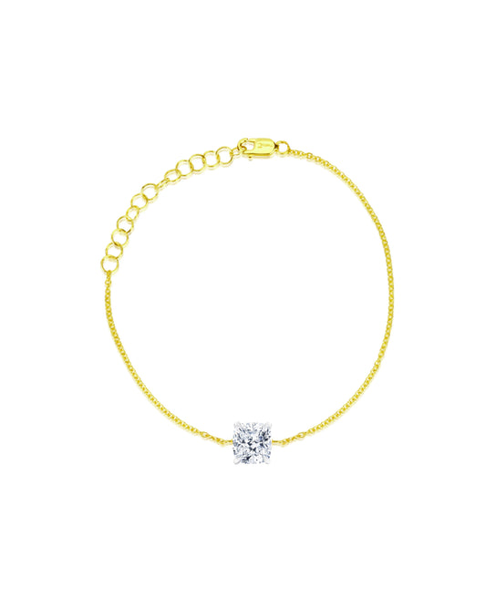 Single Stone Bracelet | Cushion Cut 1ct LAB Diamond