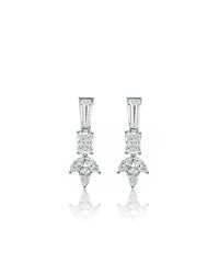 White Gold Diamond Drop Earrings | 4 cts LAB Diamond