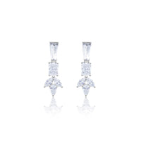 White Gold Diamond Drop Earrings | 4 cts LAB DIamond