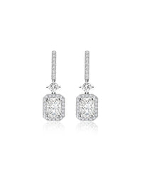 White Gold Diamond Drop Earrings | 4.5 ct LAB Diamond