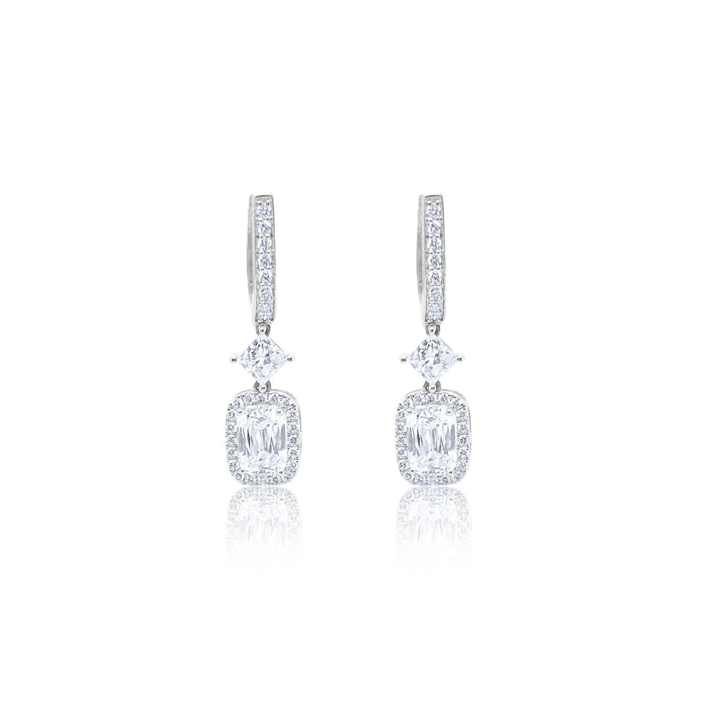 White Gold Diamond Drop Earrings | 4.5 ct LAB Diamond