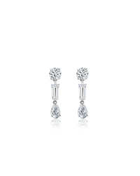 White Gold Diamond Drop Earrings | 2.6 ct LAB Diamond