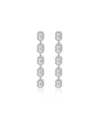 Emerald Cut Drop Earrings 4.73 Ct