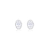Oval Cut 2.39 Ct Diamond Halo Stud Earrings