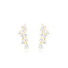 14 Kt Yellow Gold Emerald Pear And Oval Cut 3.94 Ct Diamond Statement Earrings