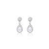 1.85 Ct Round Bezel And Pear Halo Diamond Earrings