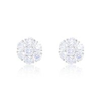 5 ct White Gold Floral Motif Lab Grown Earrings