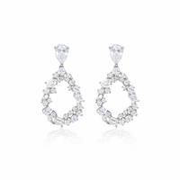 14 Karat White Gold 5.48 Carat Drop Lab Grown Diamond Earrings Cocktail Earrings