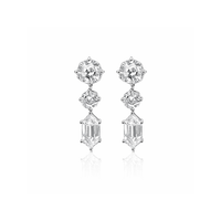 3.41 Carat White Gold Diamond Drop Earrings 14kt White Gold