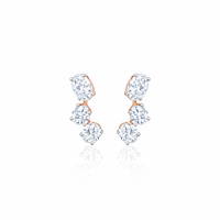 Oval and Round Cut 1.26 Ct Diamond Earrings