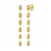 14k Yellow Gold Lab Grown Radiant Yellow Diamond Drop Studs