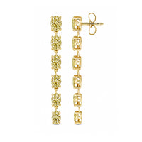 Yellow Gold Round Lab Grown Yellow Diamond Drop Studs