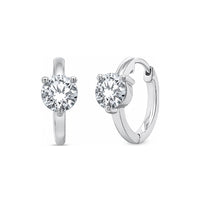 Lab Grown White Gold 14k Round Diamond Hoops