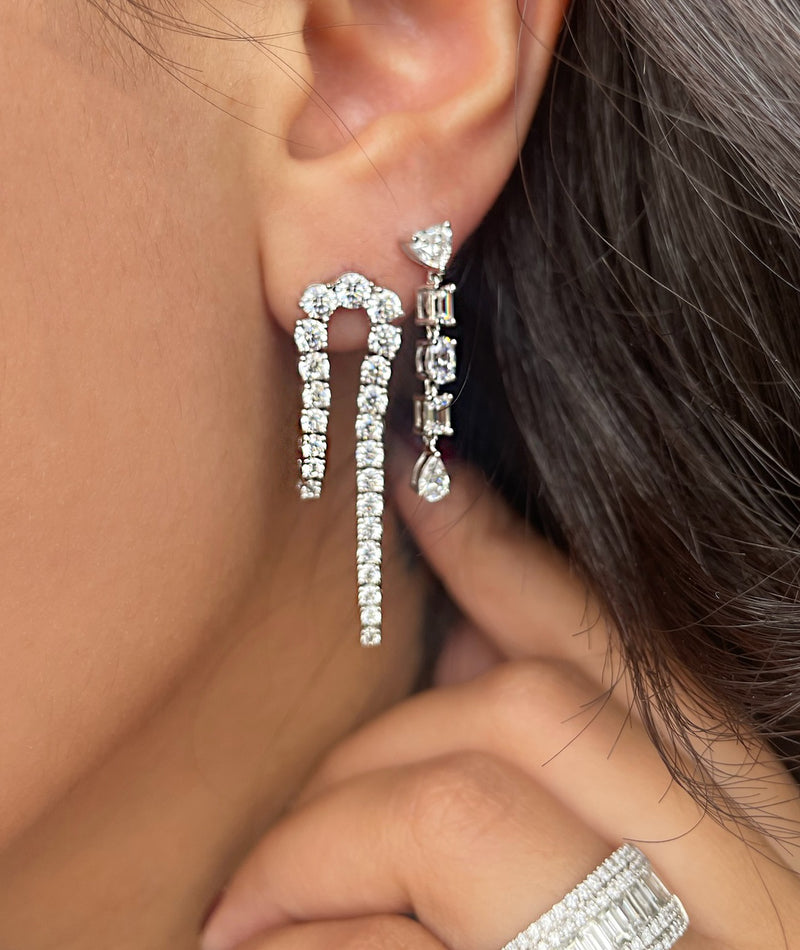 White Gold Drop Earrings | 2.8 ct LAB Diamond