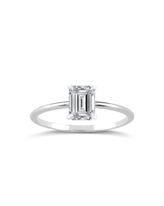 Solitaire Ring | Emerald Cut 1ct LAB Diamond