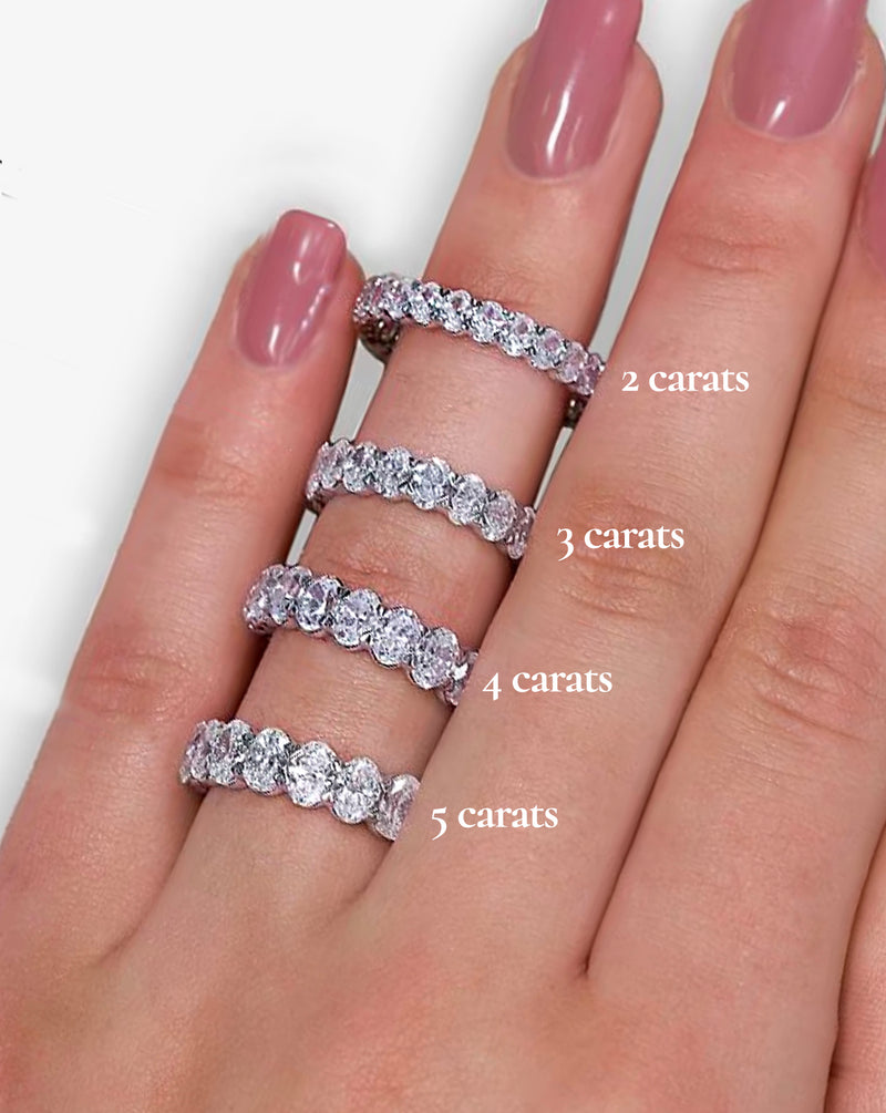 Eternity Band Ring | Oval Cut 10 ct LAB Diamond