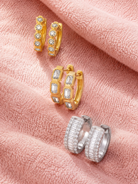Silver and Lab Grown Diamond Hoops