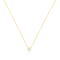 Yellow Gold Lab Grown Diamond Halo Necklace