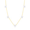 14 Kt Yellow Gold Flower 3.37 Ct Diamond Necklace