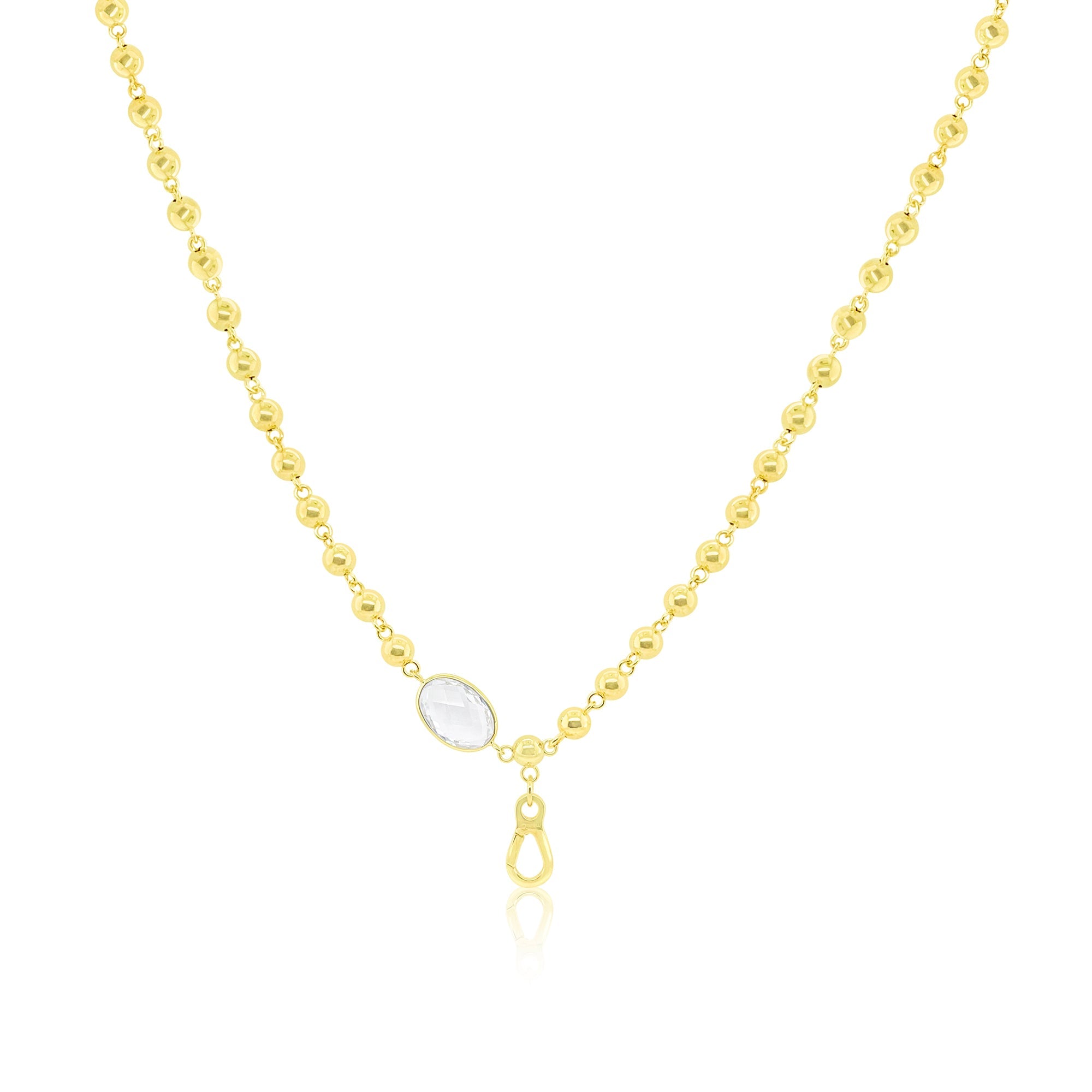 Interchangeable White Topaz Beaded Necklace Enhancer