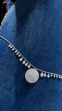 14k Gold Lab Grown Diamond Cluster Necklace