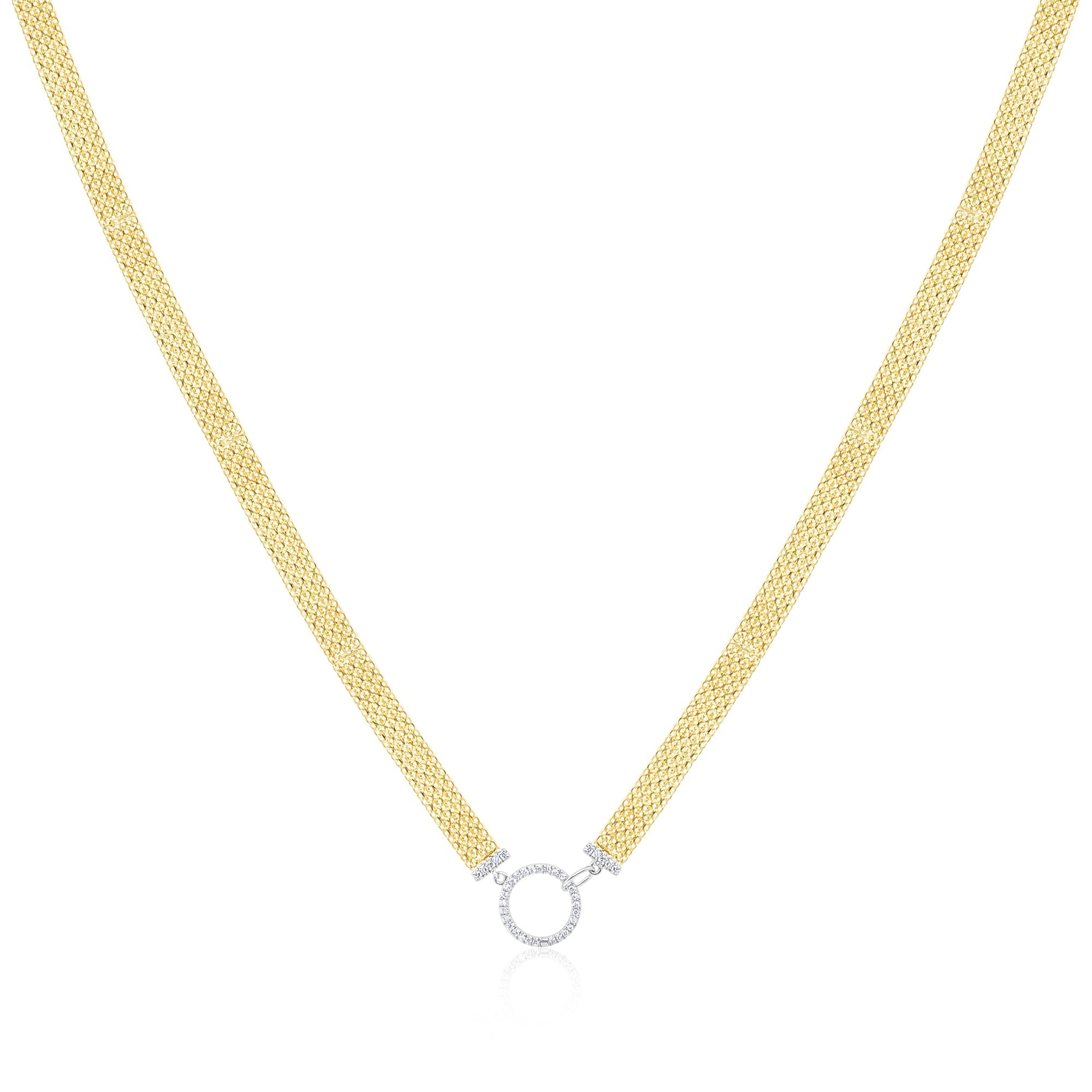 10kt Yellow Gold Mesh Chain Enhancer Necklace Diamond Clasp Regular Price $1,299.00