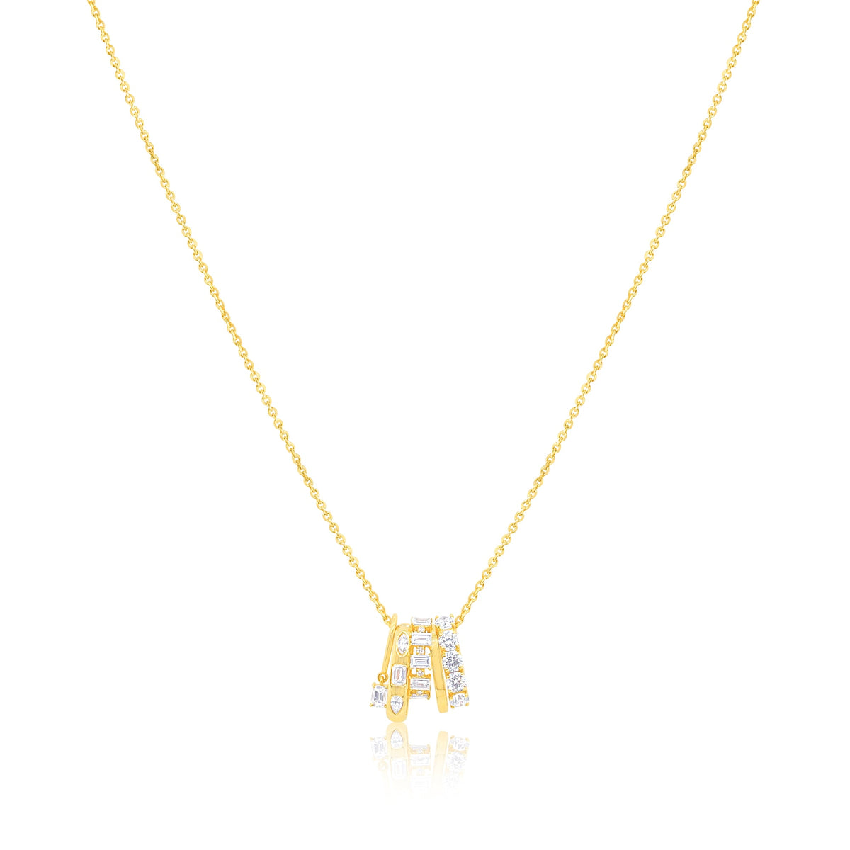 14kt Yellow Gold Lab Grown Diamond Charm Necklace