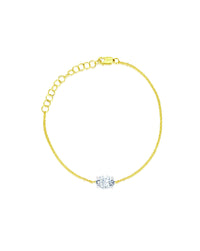 Single Stone Bracelet | Oval Cut 1ct LAB Diamond