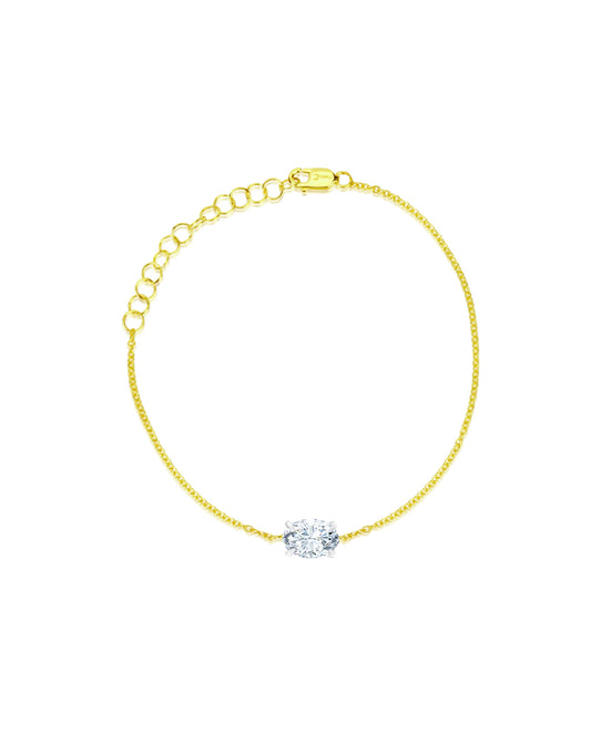 Single Stone Bracelet | Oval Cut 1ct LAB Diamond