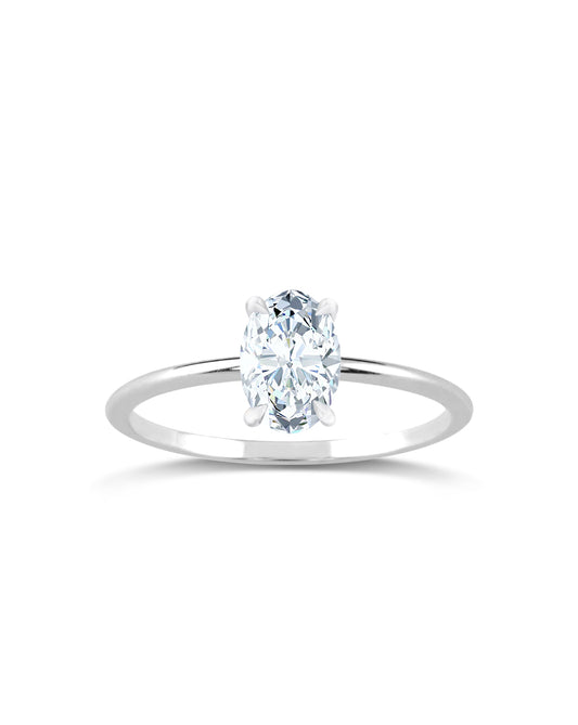 Solitaire Ring | Oval Cut 1ct LAB Diamond