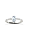 Diamond Band Solitaire Ring | Oval Cut 1ct LAB Diamond