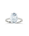 Diamond Band Solitaire Ring | Oval Cut 4ct LAB Diamond