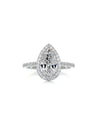 Diamond Halo and Band Solitaire Ring | Pear Cut 1.64ct LAB Diamond