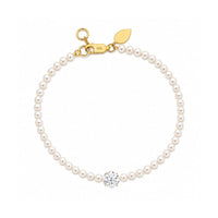 Pearl and Lab Grown Diamond Bracelet 2ct